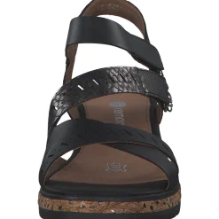 Remonte D3064, Plateau-Sandaletten, Damen, schwarz/schwarz/schwarz