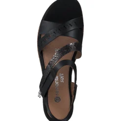 Remonte D3064, Plateau-Sandaletten, Damen, schwarz/schwarz/schwarz