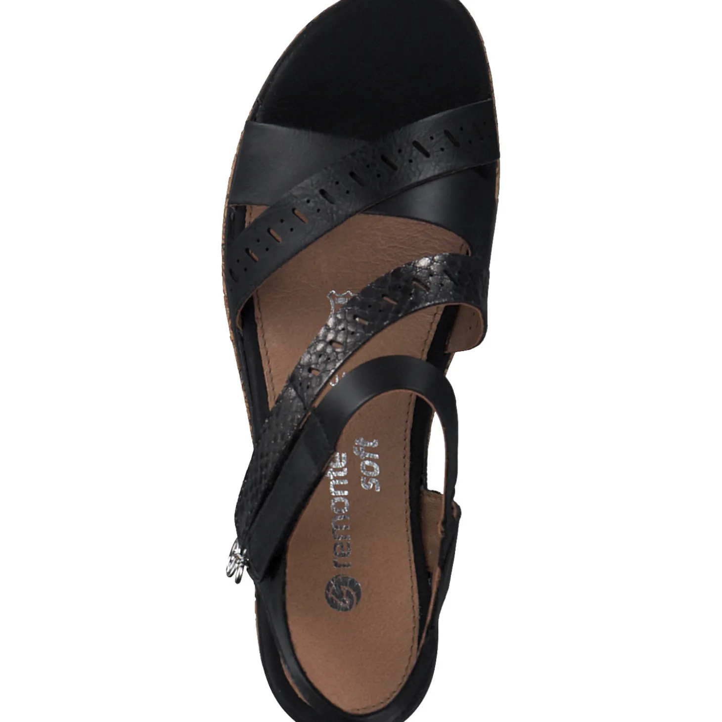 Remonte D3064, Plateau-Sandaletten, Damen, schwarz/schwarz/schwarz