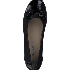 Rieker 45358, Ballerinas, Damen, black/schwarz