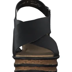 Rieker 68189, Keilsandaletten, Damen, Schwarz