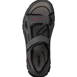 Rieker 26752, Klassische Sandalen, Herren, cenere/black/schwarz