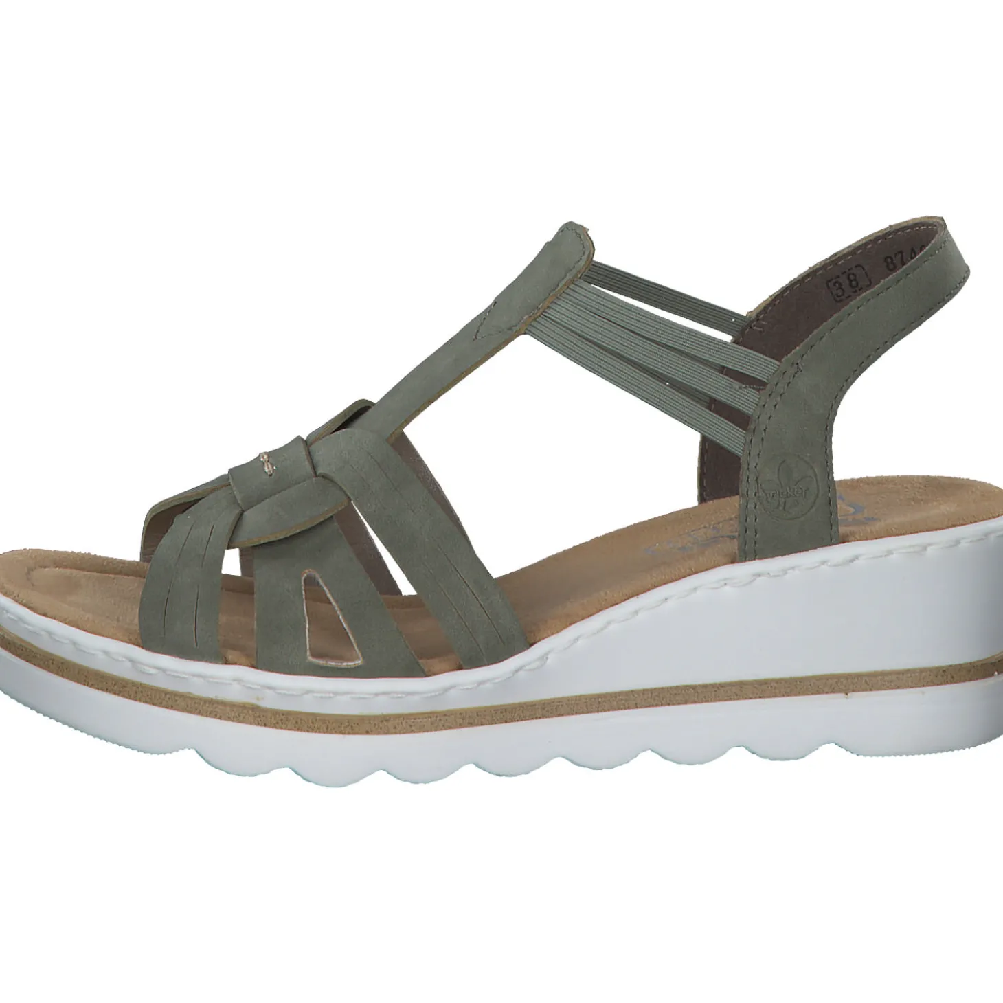 Rieker 67459, Plateau-Sandaletten, Damen, schilf