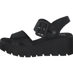 Rieker 68050, Plateau-Sandaletten, Damen, schwarz/black