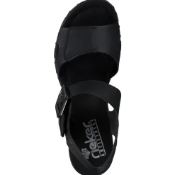 Rieker 68050, Plateau-Sandaletten, Damen, schwarz/black
