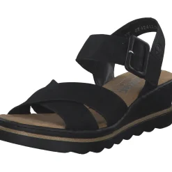 Rieker 67463, Plateau-Sandaletten, Damen, schwarz