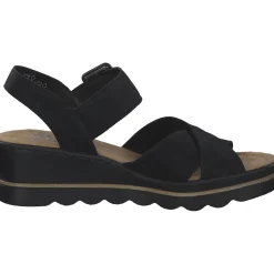 Rieker 67463, Plateau-Sandaletten, Damen, schwarz