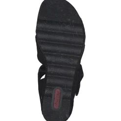 Rieker 67463, Plateau-Sandaletten, Damen, schwarz