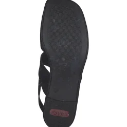 Rieker 62663, Plateau-Sandaletten, Damen, Schwarz