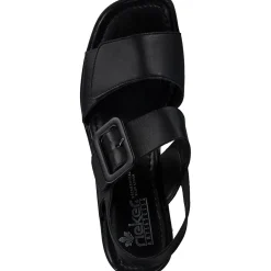 Rieker 62663, Plateau-Sandaletten, Damen, Schwarz