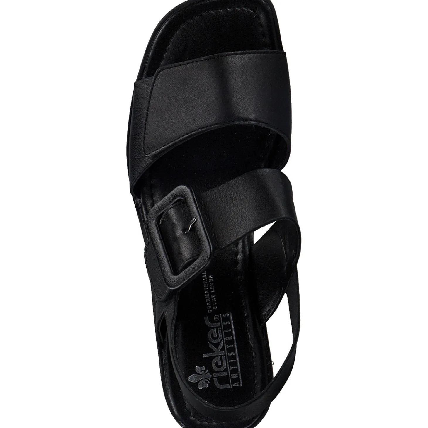 Rieker 62663, Plateau-Sandaletten, Damen, Schwarz