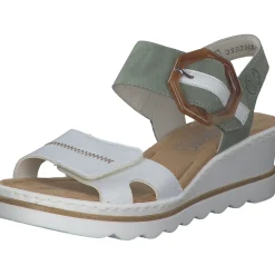 Rieker 67476, Plateau-Sandaletten, Damen, Mint Weiß