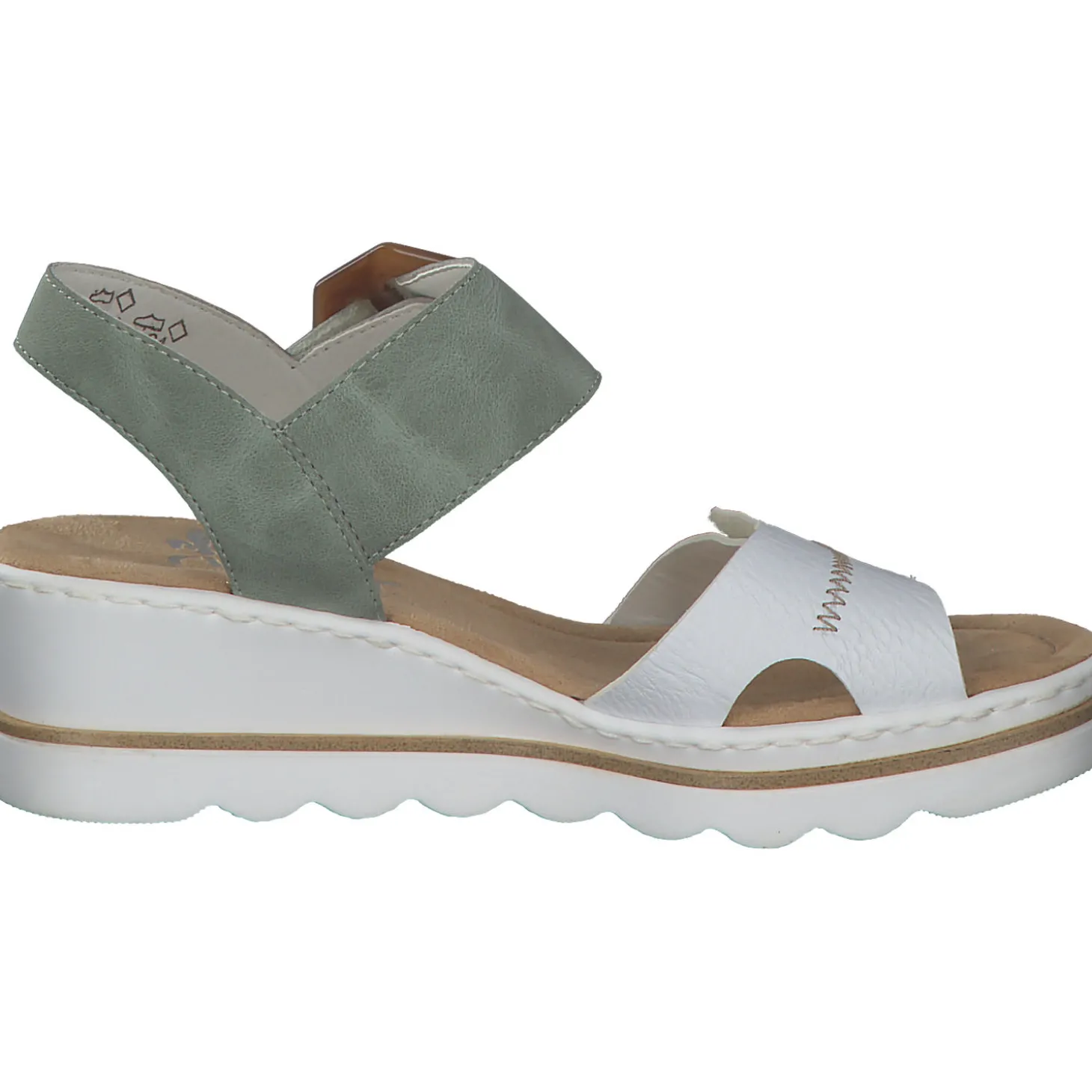 Rieker 67476, Plateau-Sandaletten, Damen, Mint Weiß