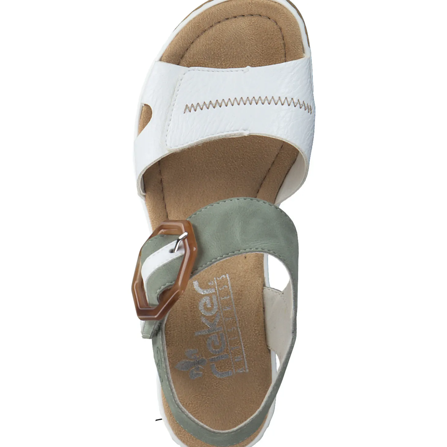 Rieker 67476, Plateau-Sandaletten, Damen, Mint Weiß