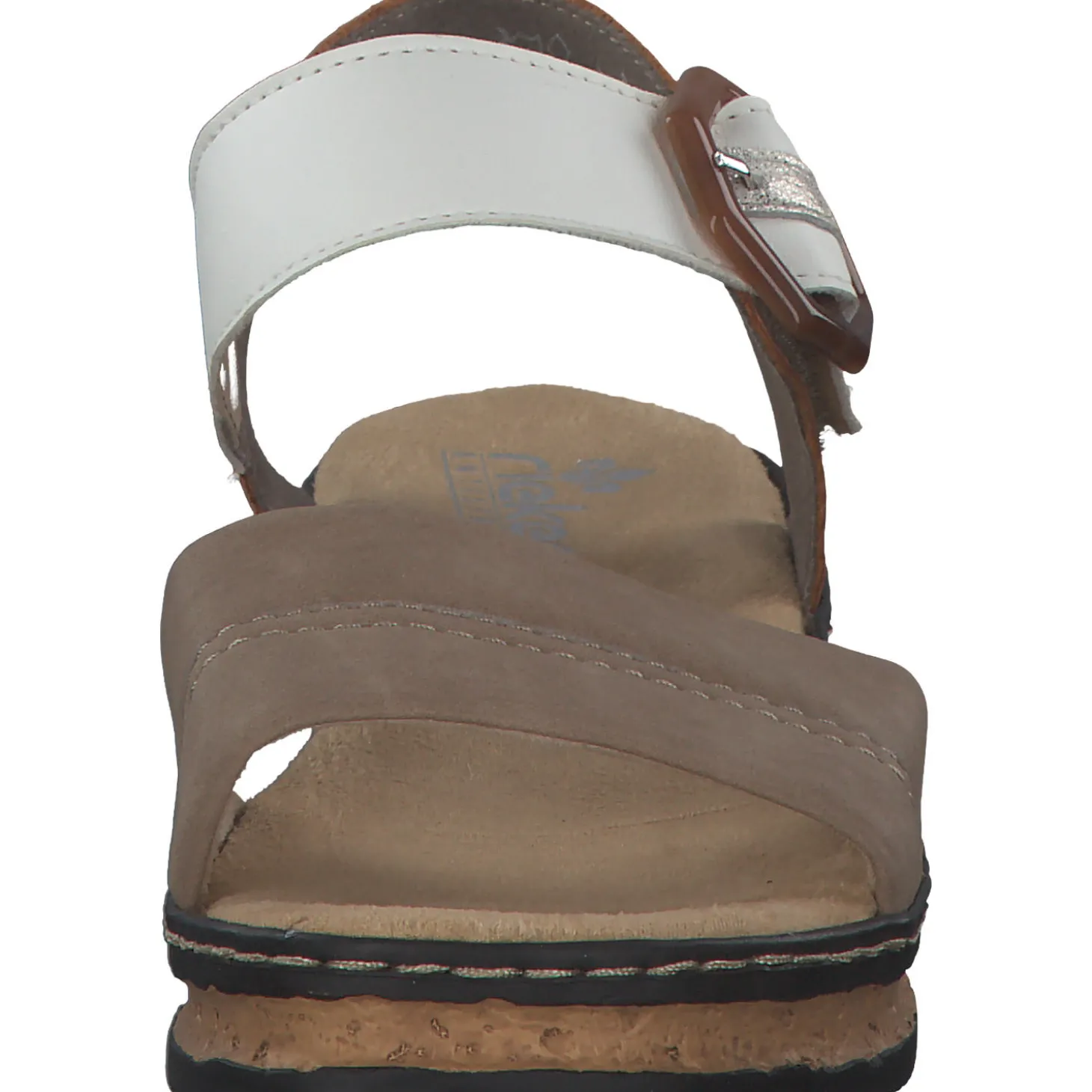 Rieker 62964, Plateau-Sandaletten, Damen, camel/offwhite/beige-gold/caye