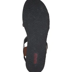 Rieker 62964, Plateau-Sandaletten, Damen, camel/offwhite/beige-gold/caye