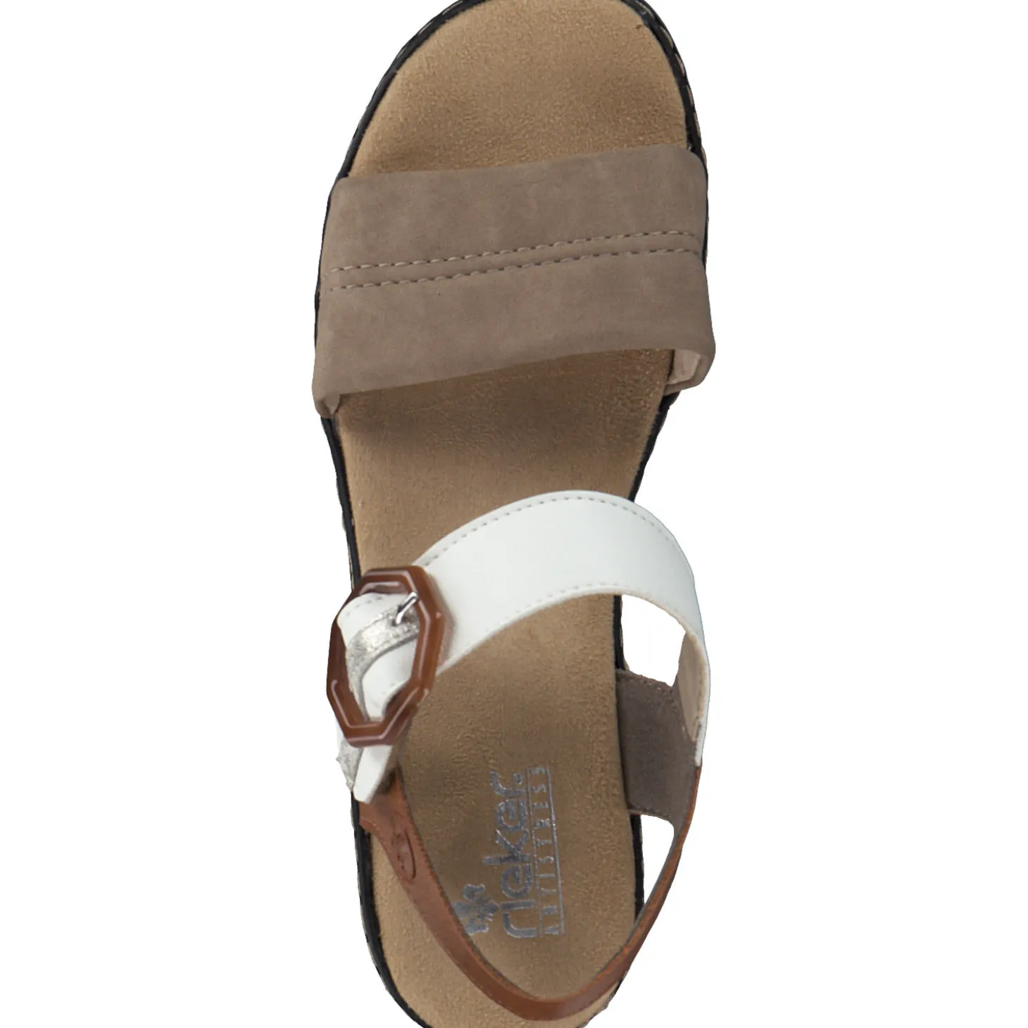 Rieker 62964, Plateau-Sandaletten, Damen, camel/offwhite/beige-gold/caye