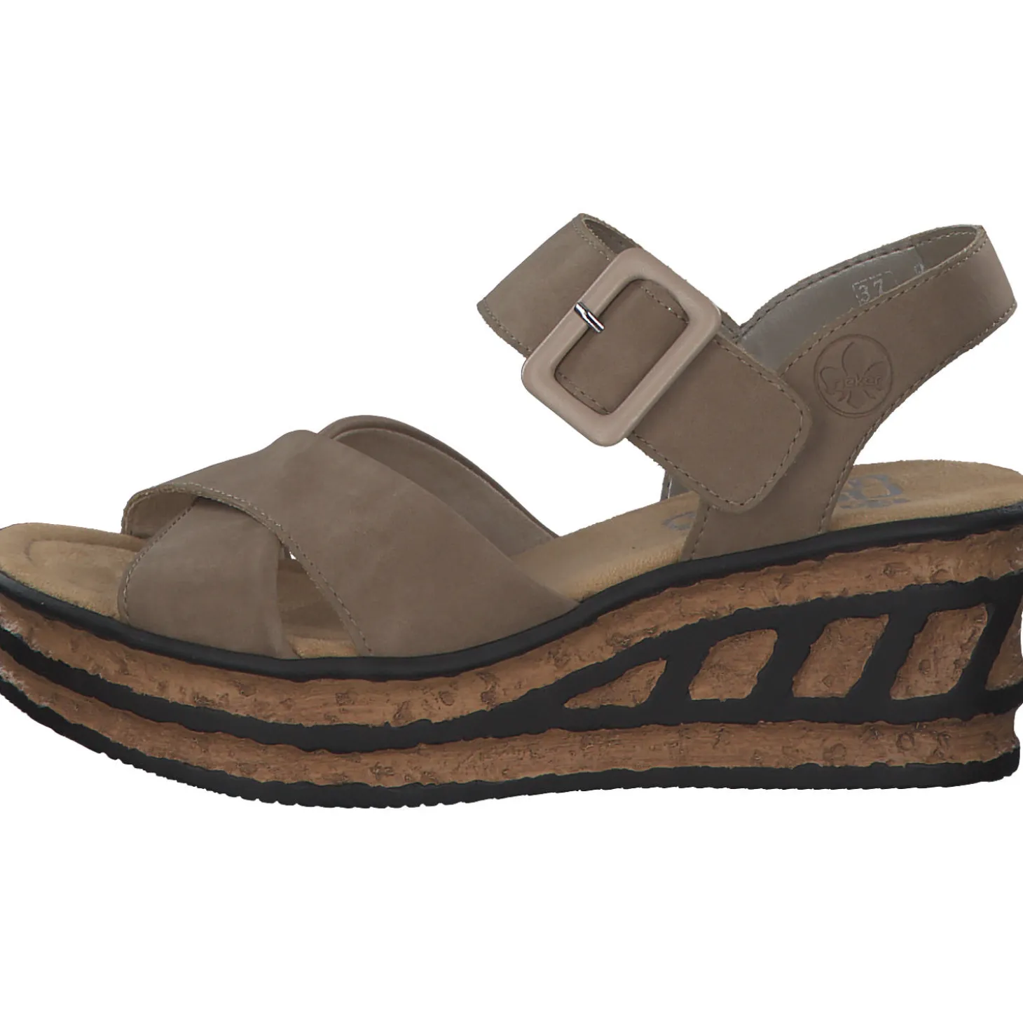 Rieker 68163, Plateau-Sandaletten, Damen, shell