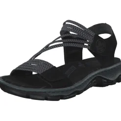 Rieker 68871, Sandalen, Damen, Schwarz