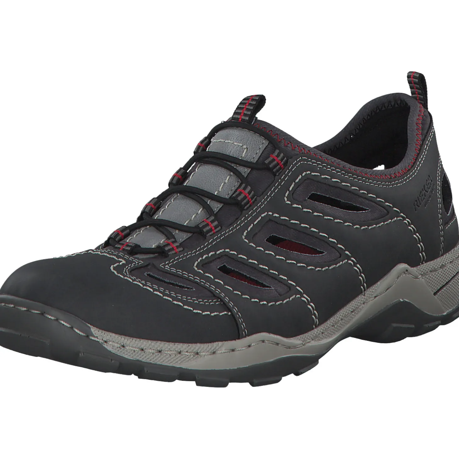 Rieker 08065, Sportliche Slipper, Herren, blei/rauch/grau