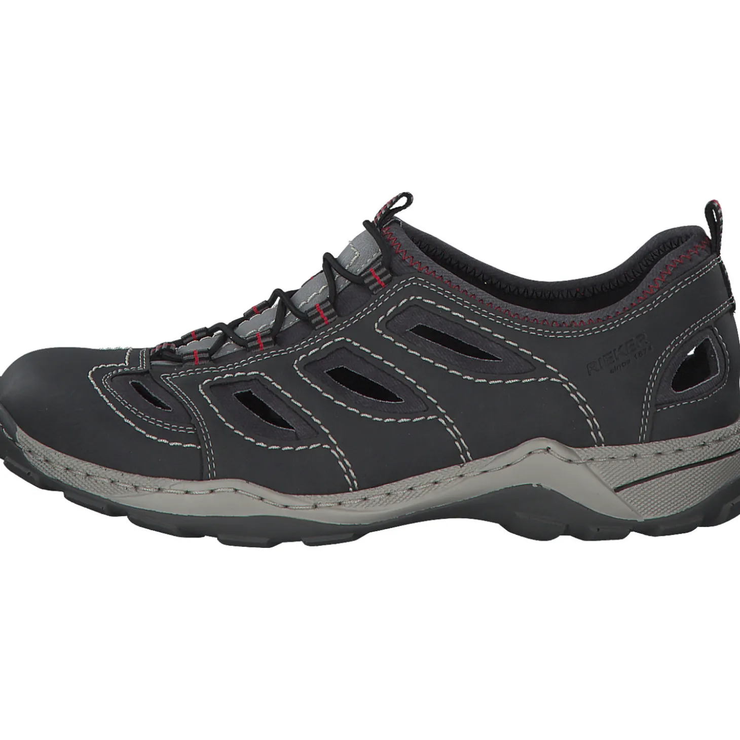 Rieker 08065, Sportliche Slipper, Herren, blei/rauch/grau