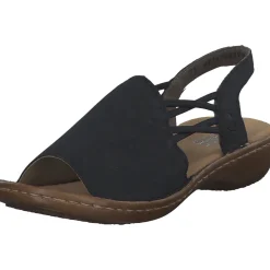 Rieker 608D1, Keilsandaletten, Damen, Schwarz