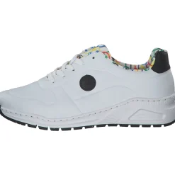 Rieker M4903, Sneakers Low, Damen, weiss/schwarz/weiss-multi