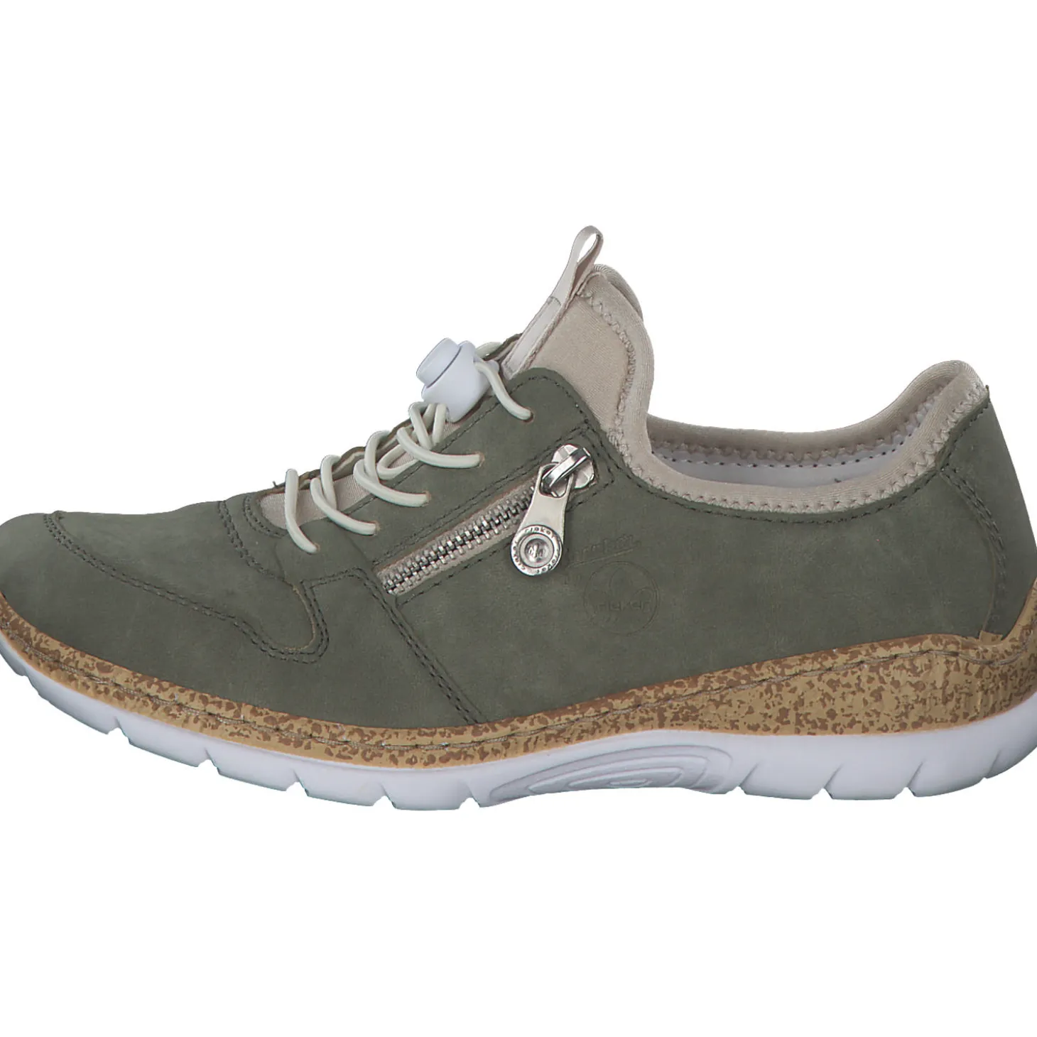 Rieker N42G0, Schnürschuhe, Damen, schilf/perlcreme