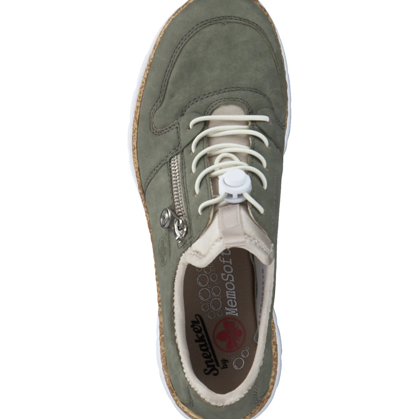 Rieker N42G0, Schnürschuhe, Damen, schilf/perlcreme