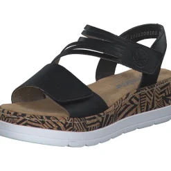 Rieker V3964, Keilsandaletten, Damen, Schwarz