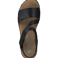 Rieker V3964, Keilsandaletten, Damen, Schwarz