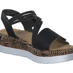 Rieker V3964, Keilsandaletten, Damen, Schwarz