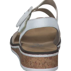 Rieker V3660, Keilsandaletten, Damen, Rosa/Beige/weiss
