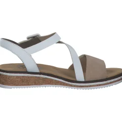 Rieker V3660, Keilsandaletten, Damen, Rosa/Beige/weiss