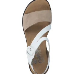 Rieker V3660, Keilsandaletten, Damen, Rosa/Beige/weiss