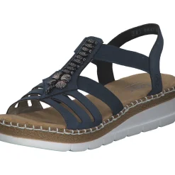 Rieker V1206, Keilsandaletten, Damen, Blau