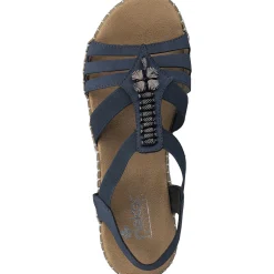 Rieker V1206, Keilsandaletten, Damen, Blau