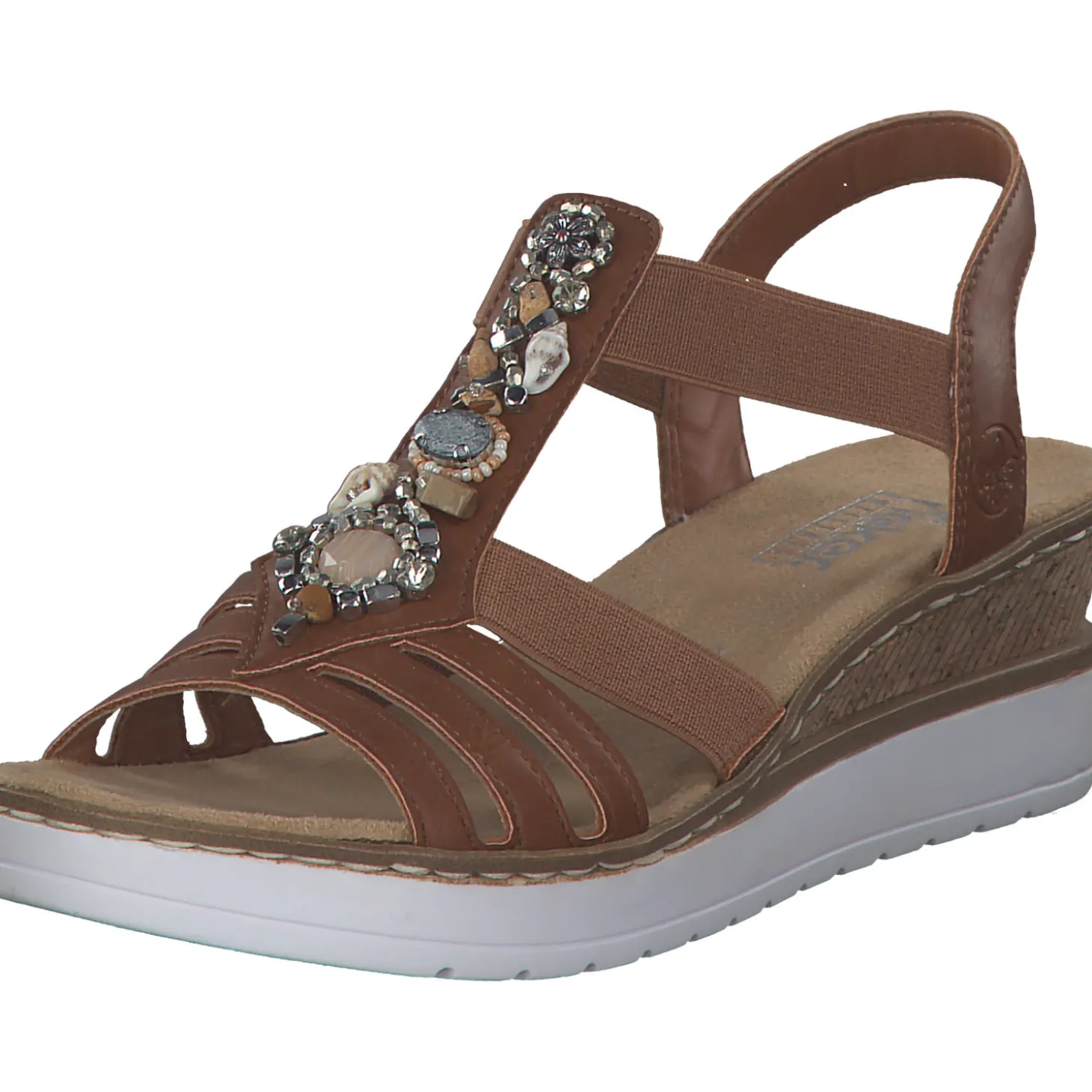 Rieker V3869, Plateau-Sandaletten, Damen, cayenne