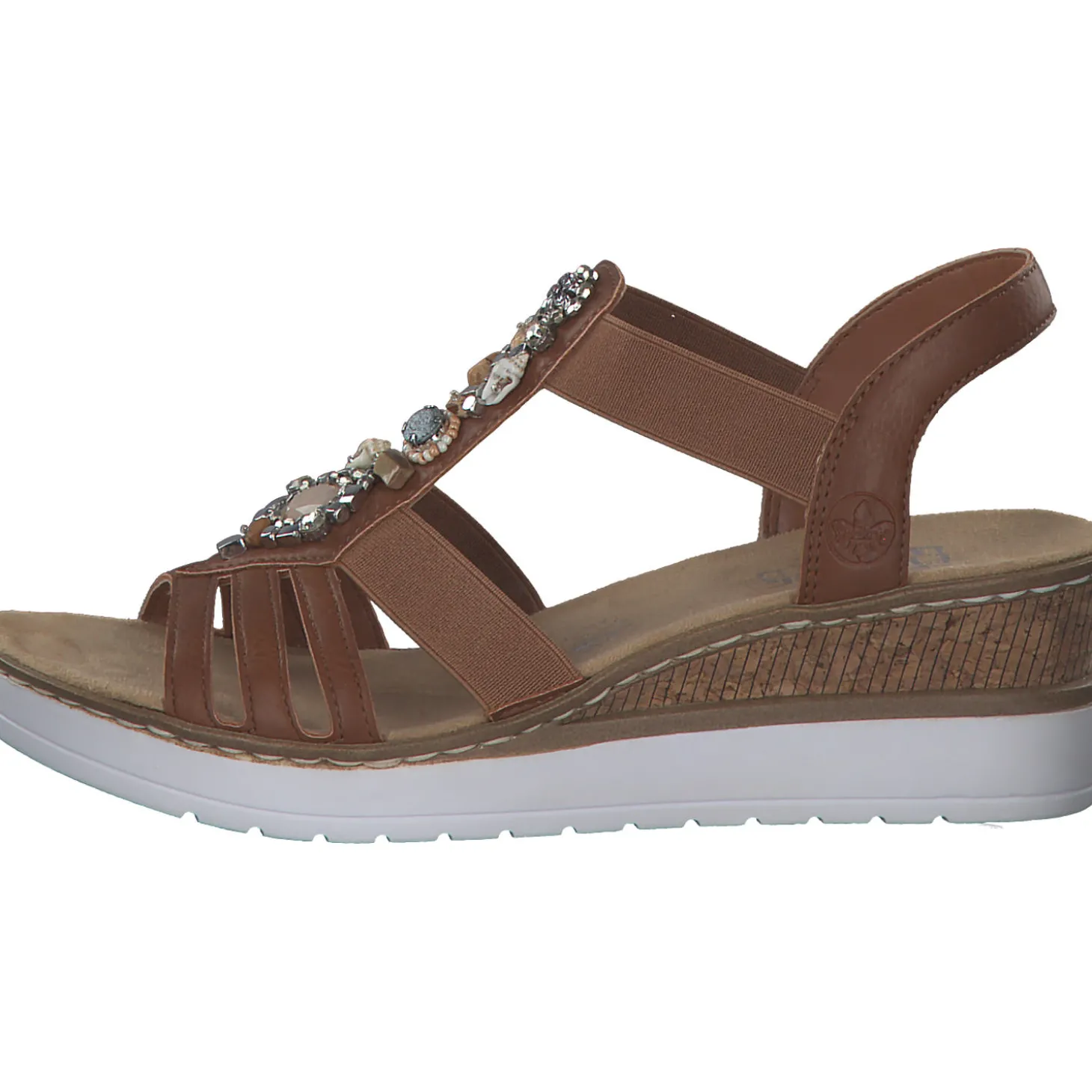 Rieker V3869, Plateau-Sandaletten, Damen, cayenne