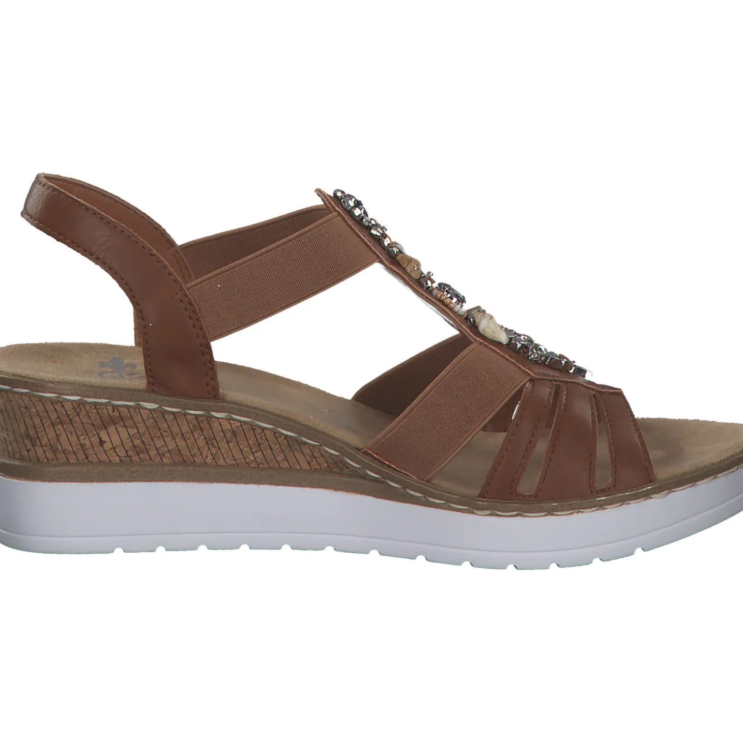 Rieker V3869, Plateau-Sandaletten, Damen, cayenne