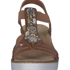 Rieker V3869, Plateau-Sandaletten, Damen, cayenne