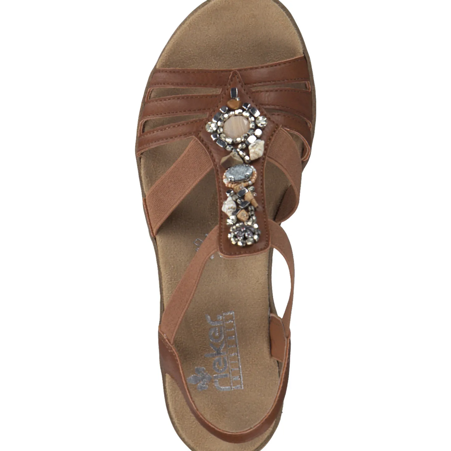 Rieker V3869, Plateau-Sandaletten, Damen, cayenne