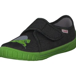 Superfit BILL 00278, Hausschuhe, Kinder, Schwarz/Grün (Dino)