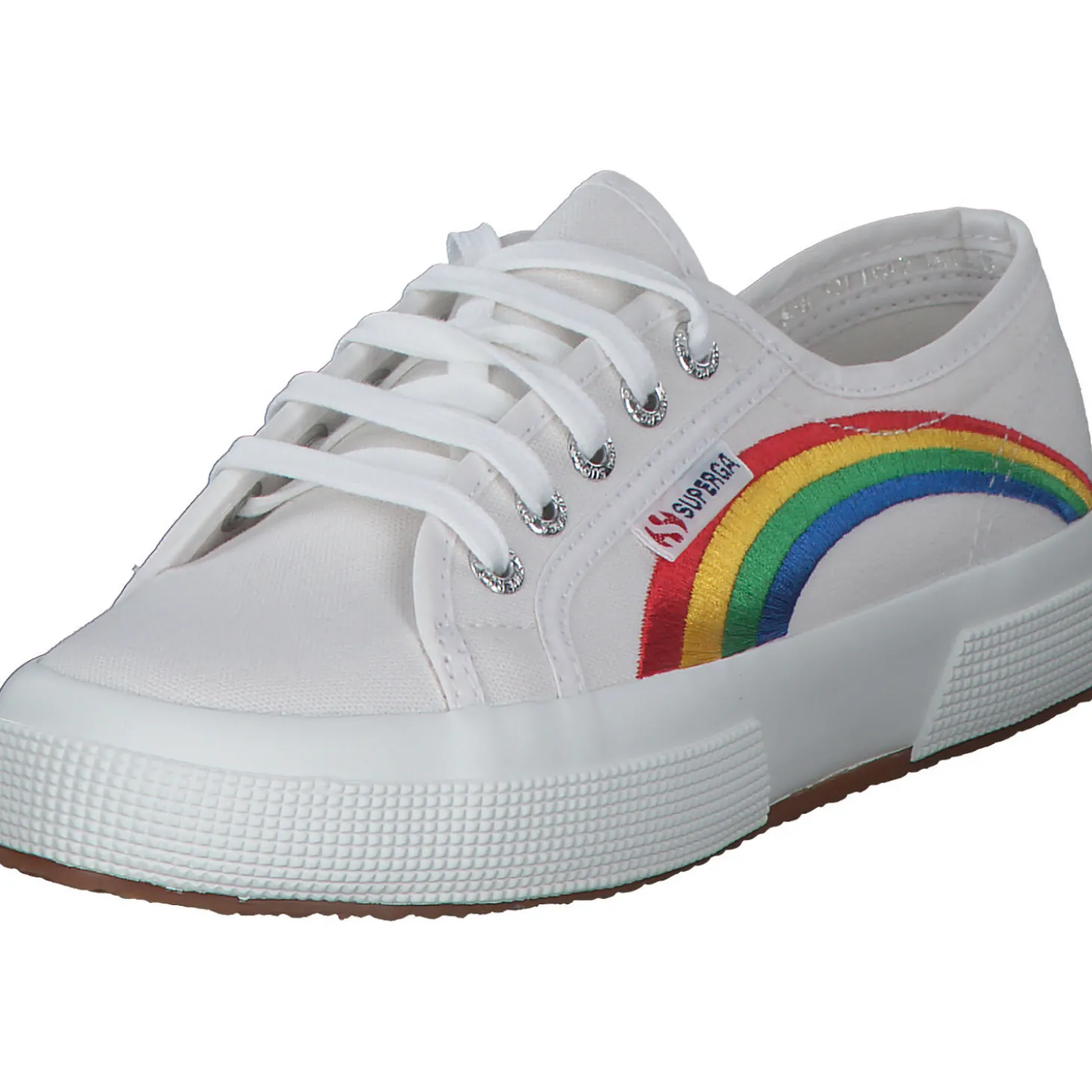 Superga 2750 Rainbow Embroidery S81281W, Sneakers Low, Damen, Weiß