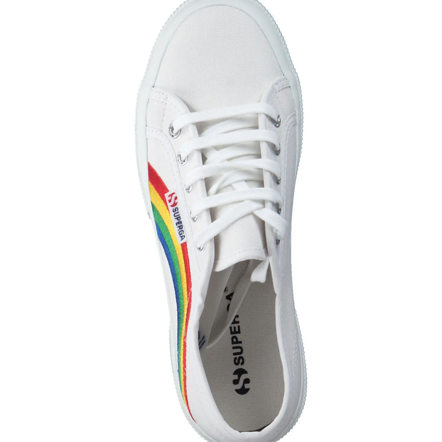 Superga 2750 Rainbow Embroidery S81281W, Sneakers Low, Damen, Weiß