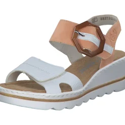 Rieker 67476, Plateau-Sandaletten, Damen, weiss/aprikot