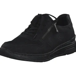 Rieker M0031, Schnürschuhe, Damen, schwarz/schwarz/schwarz